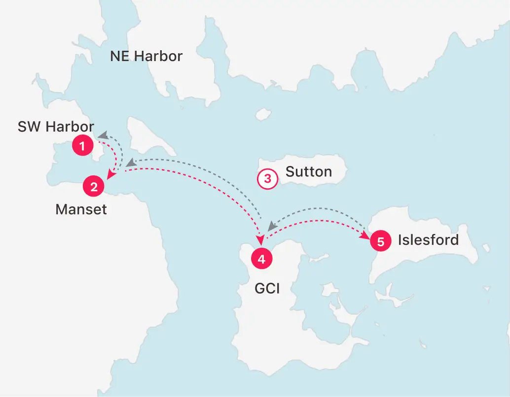 Cranberry Cove Ferry route map